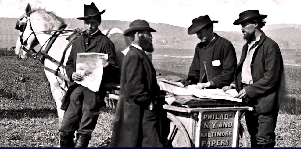 Civil War newspaper vendor, 1863